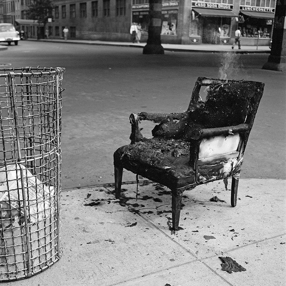 burnt chair photo by Vivan Maier