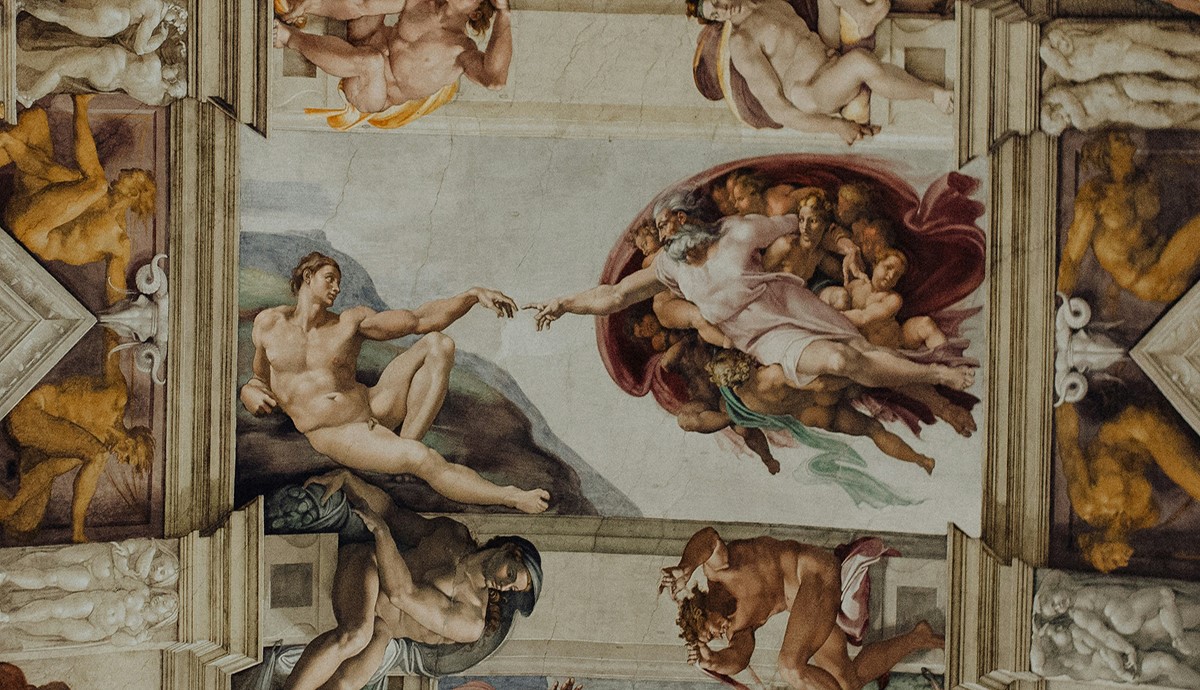 Ceiling art of Sistine Chapel, Michelangelo's painting The Creation of Adam