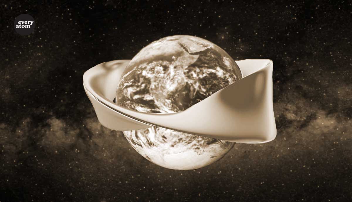 Earth with a mobius strip around it