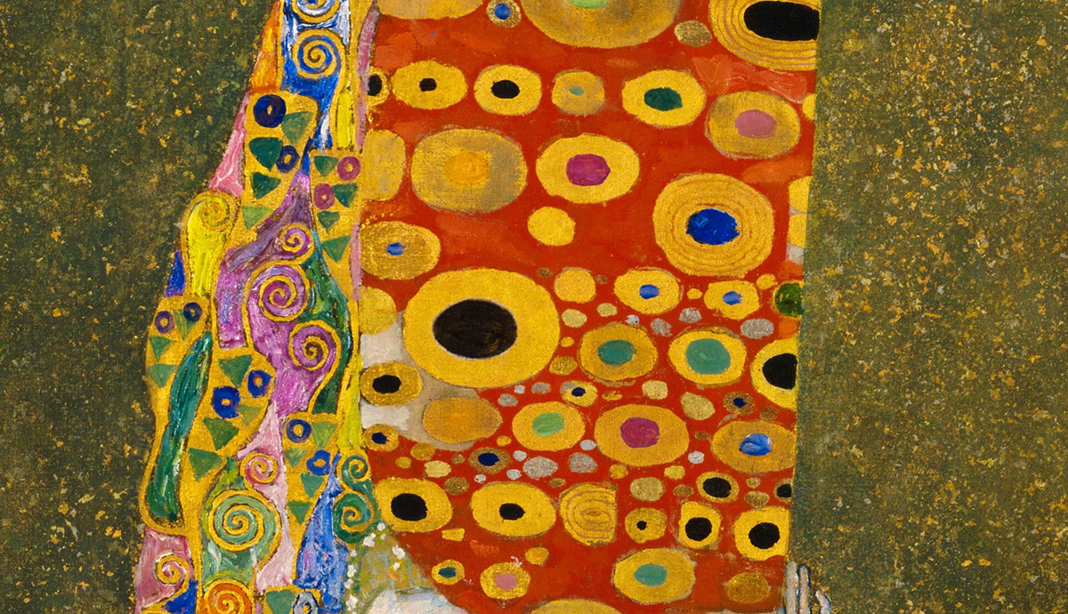Close Up Detail of Gustav Klimt Painting