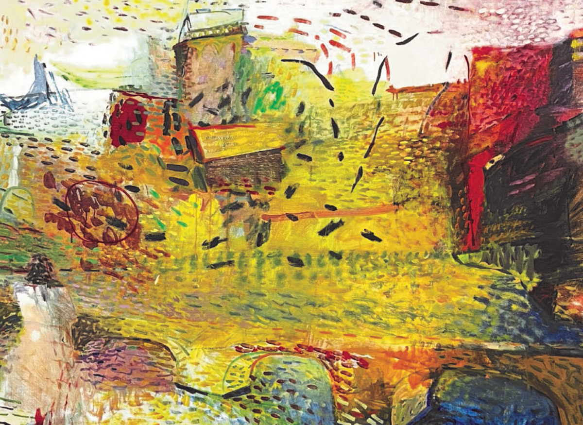 Abstract painting of a countryside