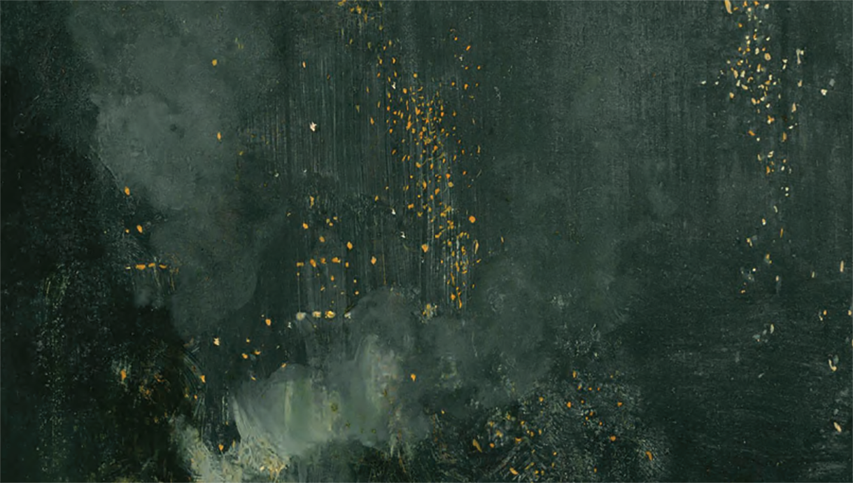 abstract green image with gold spots