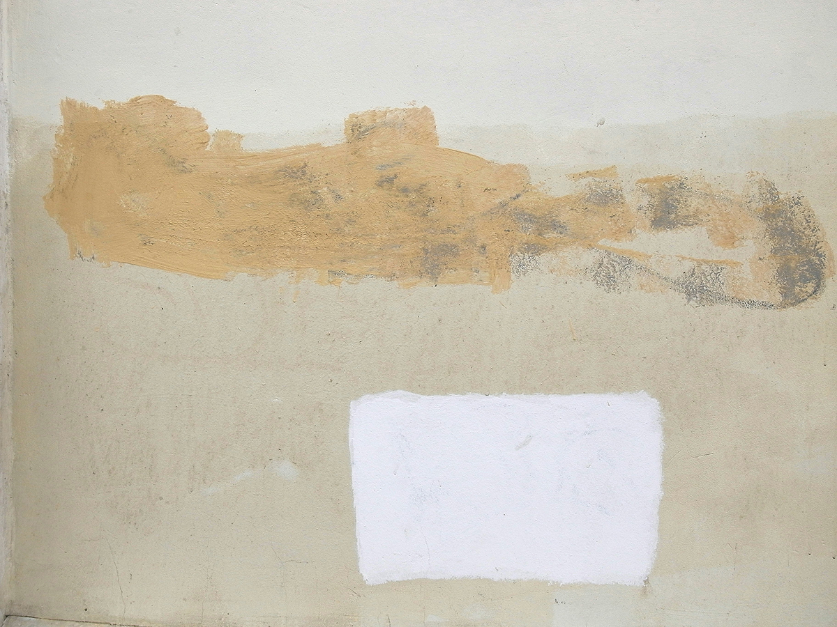 Abstract brown and white painting