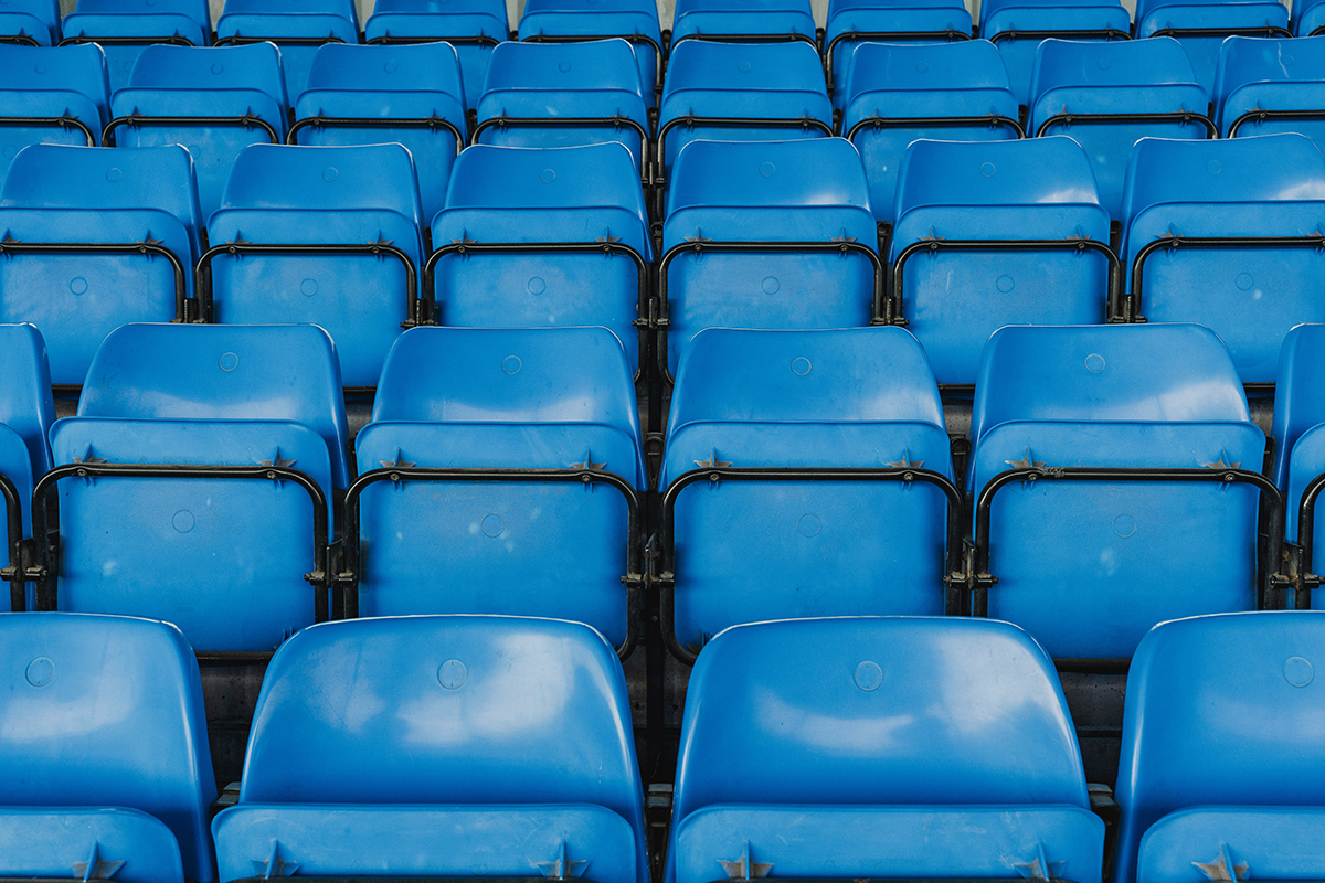 Blue stadium seats