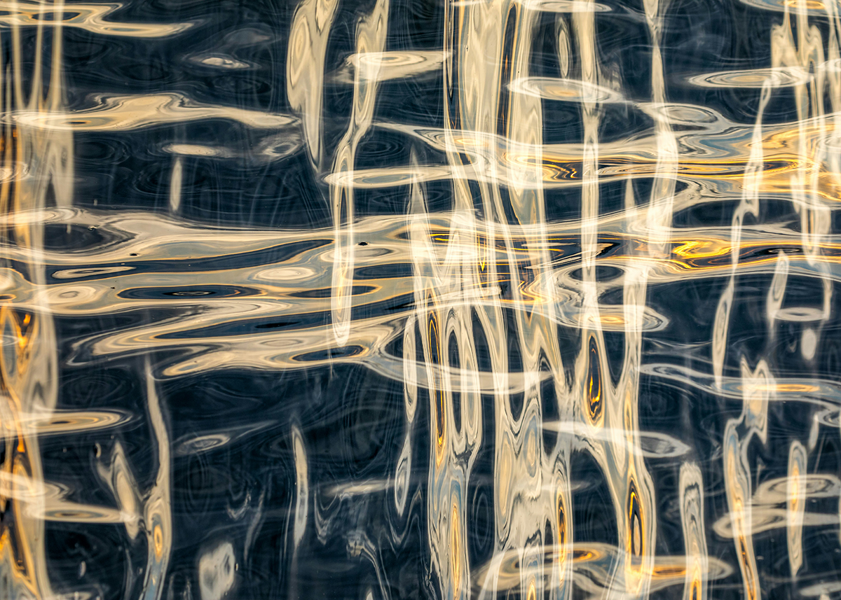 double exposure lake surface