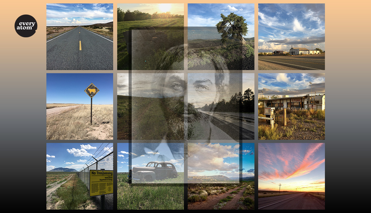 Grid of all twelve photos in the essay with early Whitman portrait