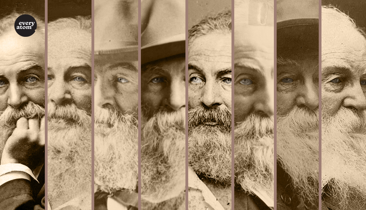 Photo montage of eight Walt Whitman portraits