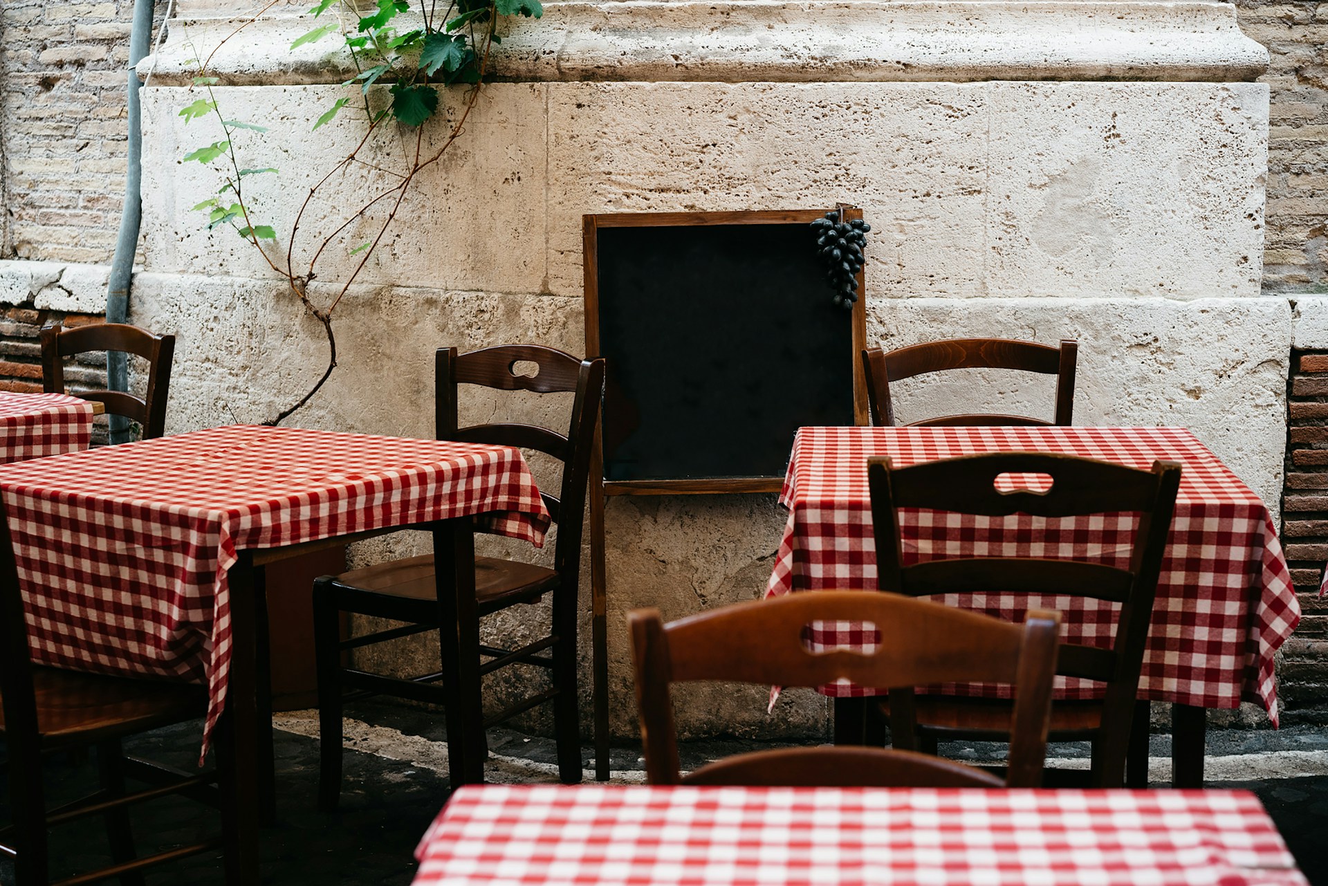 Table from an Italian trattoria