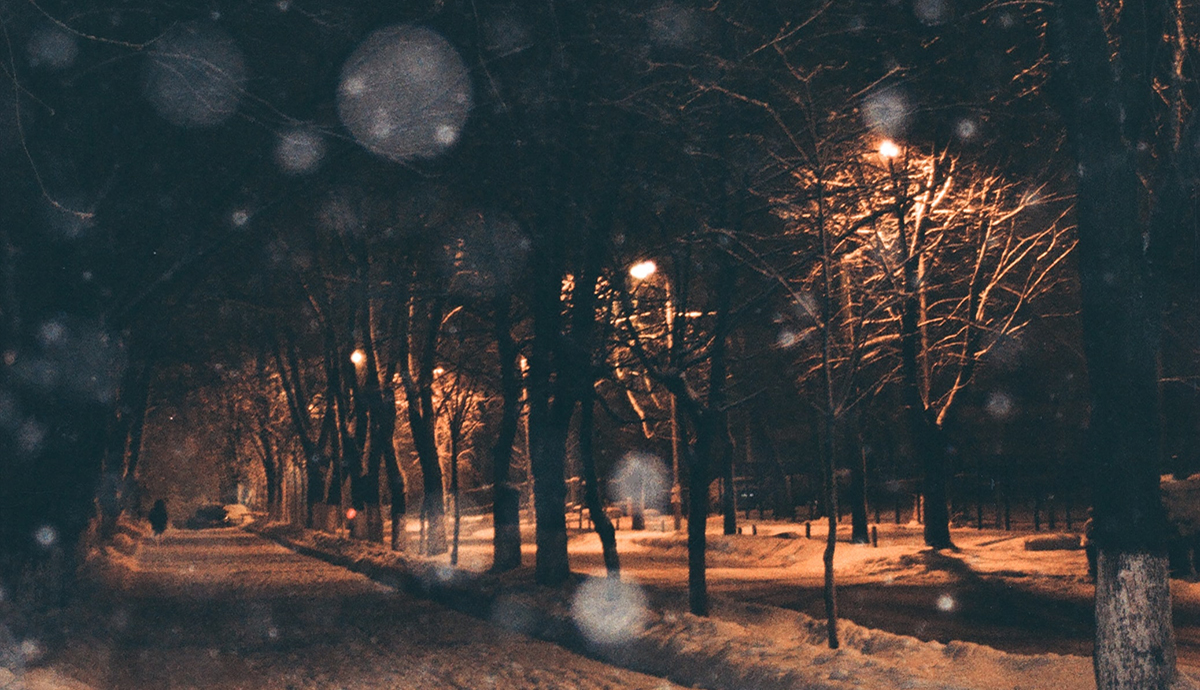 Header Graphic | Snow falling on a street at night | Unsplash