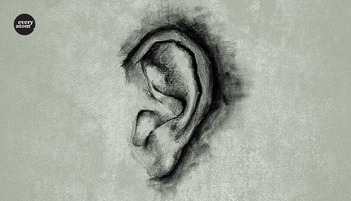 A drawn ear