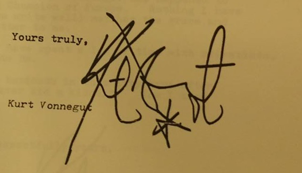 Yours Truly, Kurt Vonnegut Signature