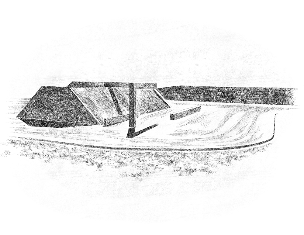 Drawing of Complex One, City. © Michael Heizer.