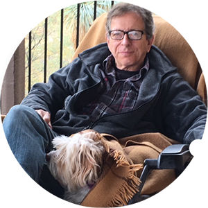 Michael Gessner, with Tibetan terrier