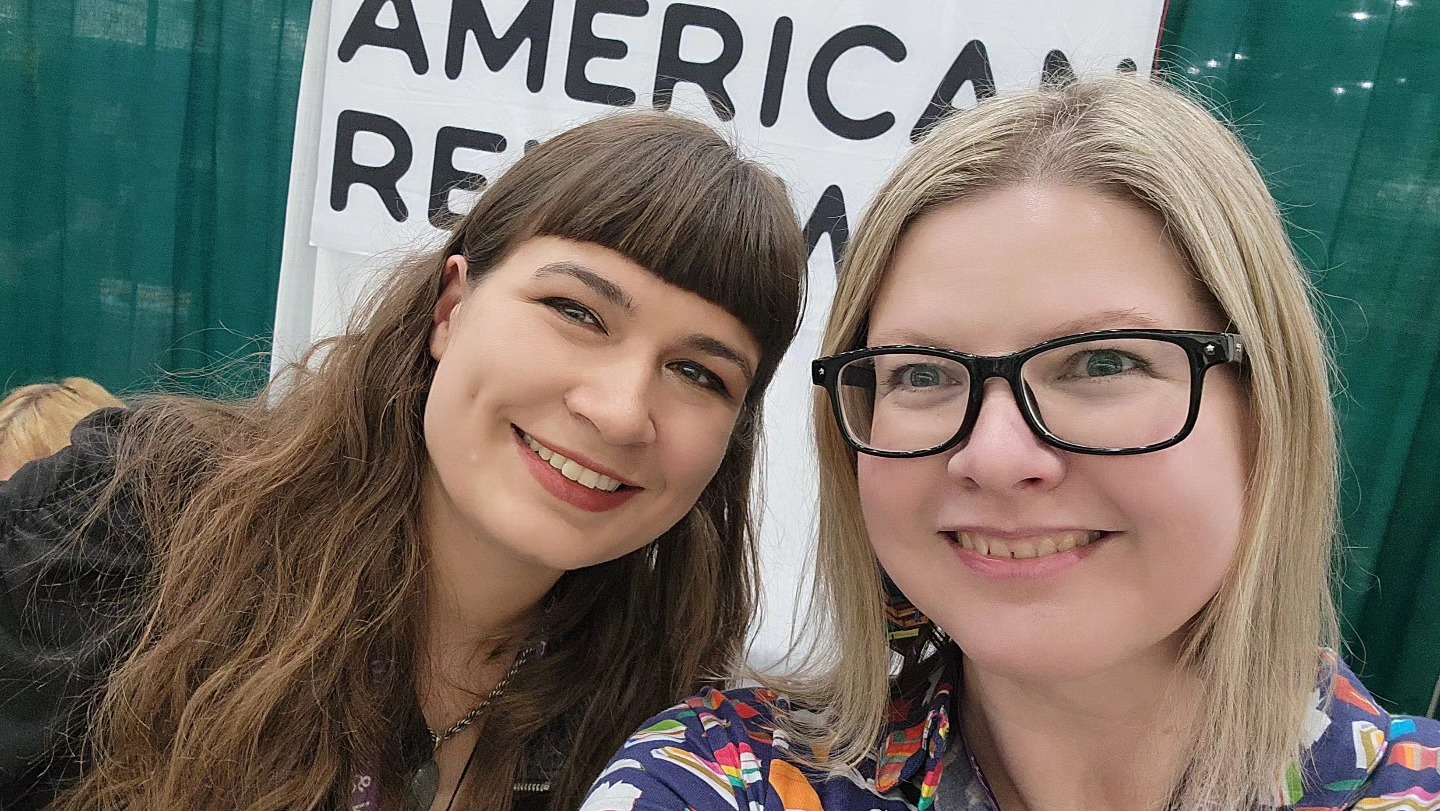 Rebecca Hawkes and Emily Stowe at AWP 2025