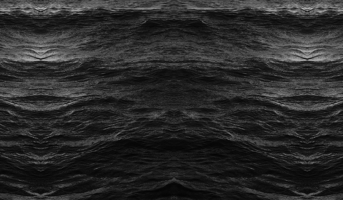 Black and white ocean