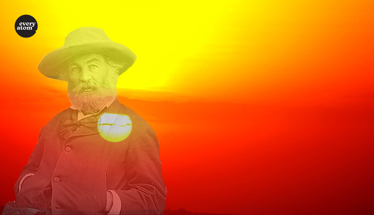 whitman in front of a sunrise