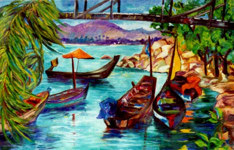 &quot;South China Sea&quot; an illustration by Nancy Calef. Oil on canvas.