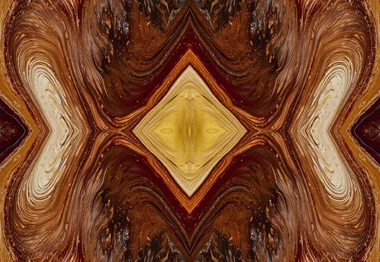 abstract swirls of brown, orange, and yellow