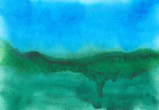 blue and green watercolor