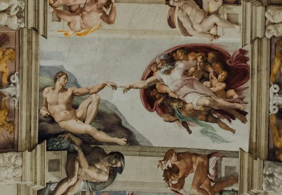 Ceiling art of Sistine Chapel, Michelangelo's painting The Creation of Adam