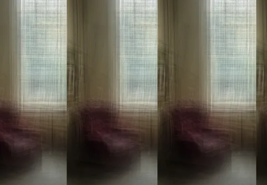 chair in a room with a window