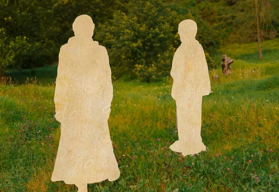 Collage Photo with Two Figures Cut Out