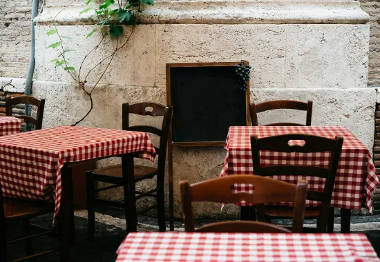 Table from an Italian trattoria