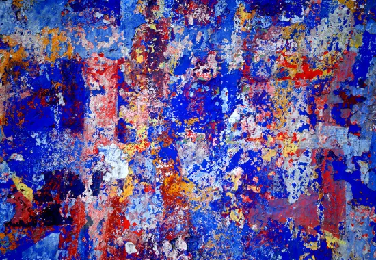 red blue and yellow abstract painting