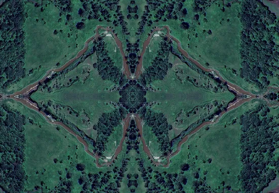 aerial view of brown river