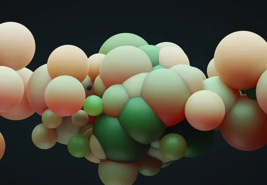 close up of molecules