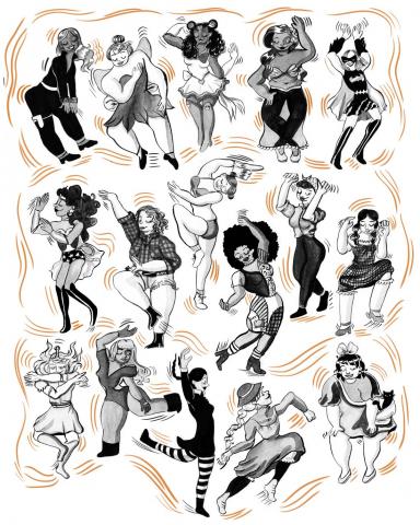 Freaky Dance Party Illustration