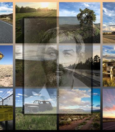 Grid of all twelve photos in the essay with early Whitman portrait