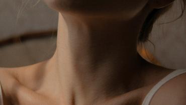Close up shot of a woman's neck