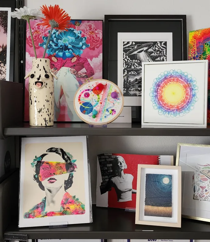 Work by NAR artists in Emily Stowe's office