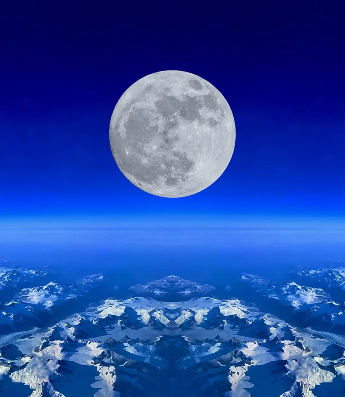 Moon Over Greenland