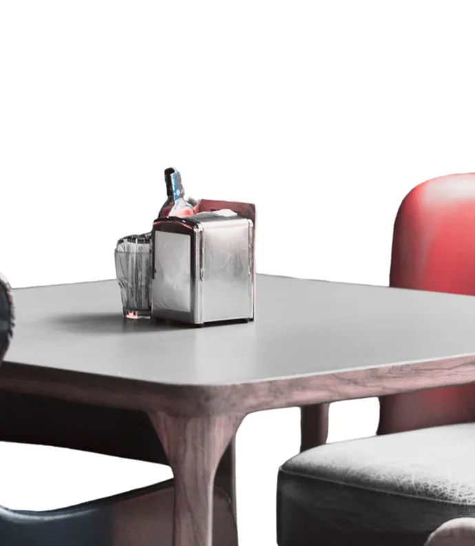 Table and chairs at diner