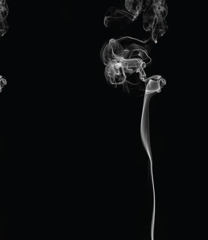 White smoke black background