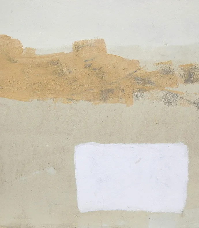 Abstract brown and white painting