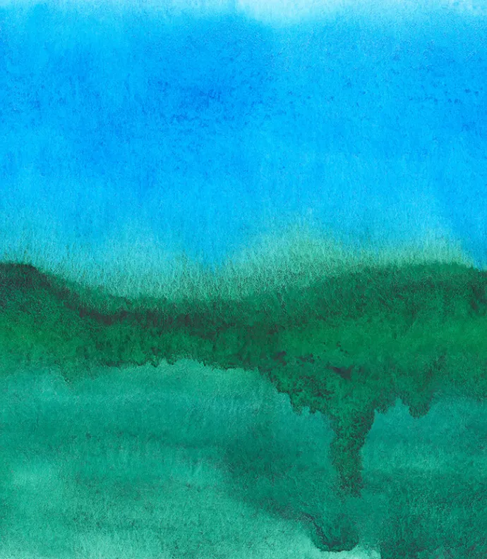 blue and green watercolor