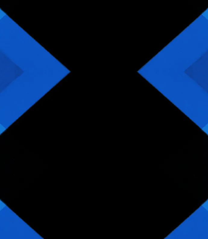 blue geometric shapes on black background