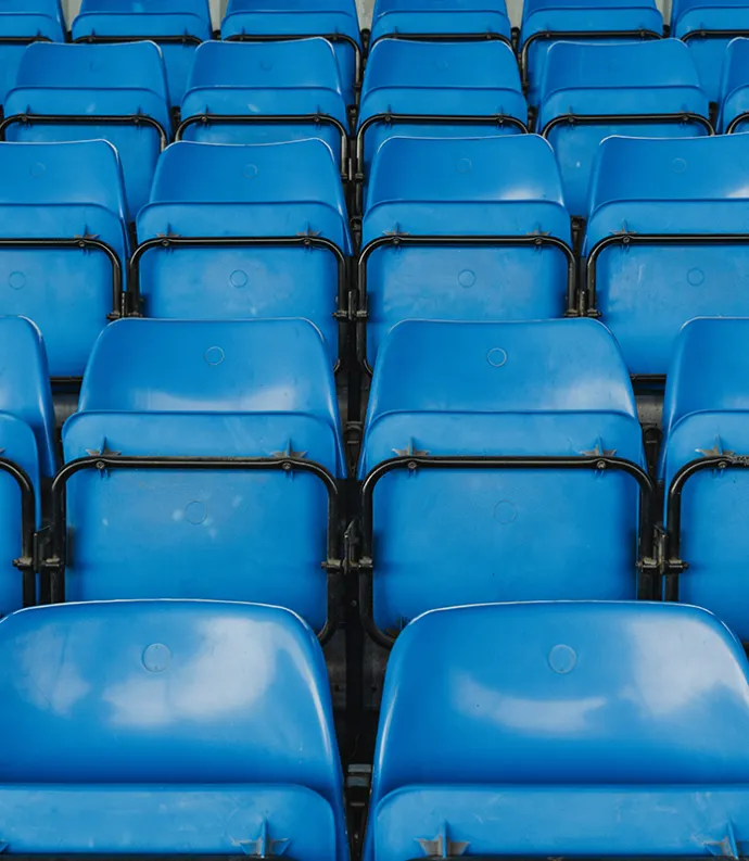 Blue stadium seats