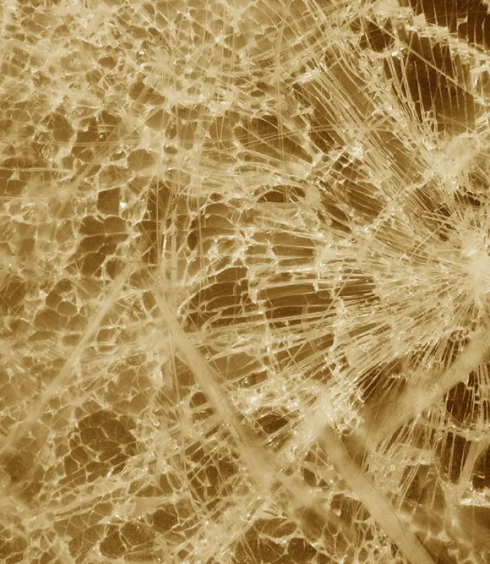 sheet of broken glass
