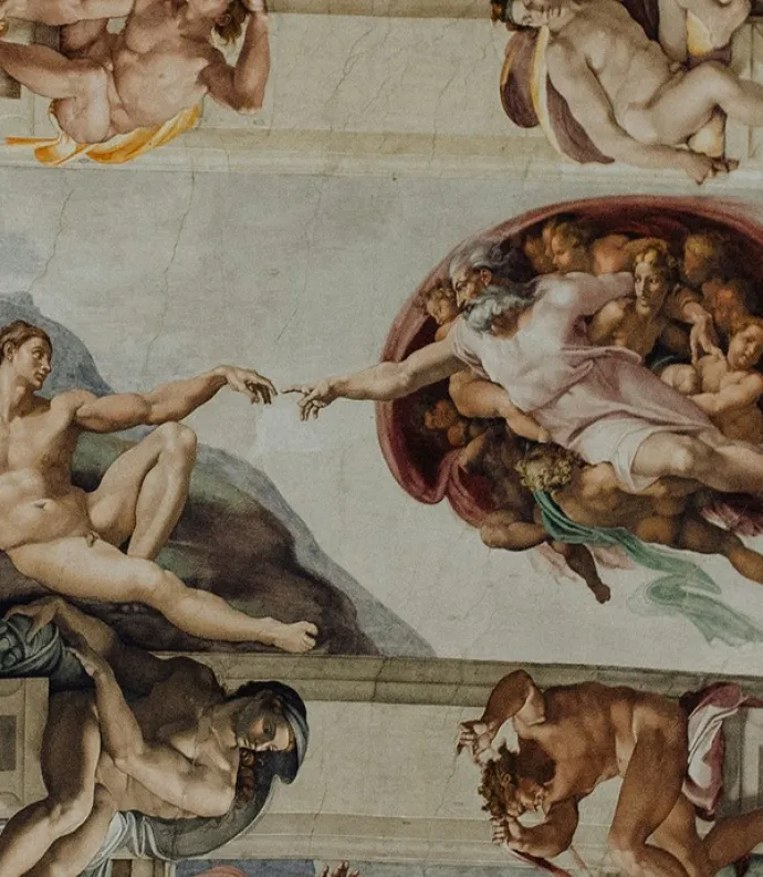 Ceiling art of Sistine Chapel, Michelangelo's painting The Creation of Adam