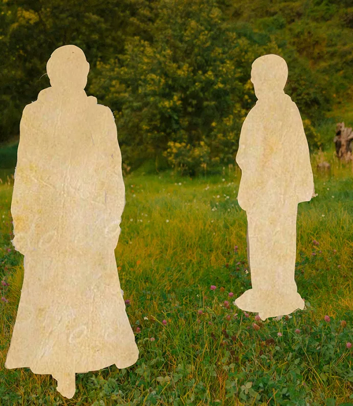 Collage Photo with Two Figures Cut Out