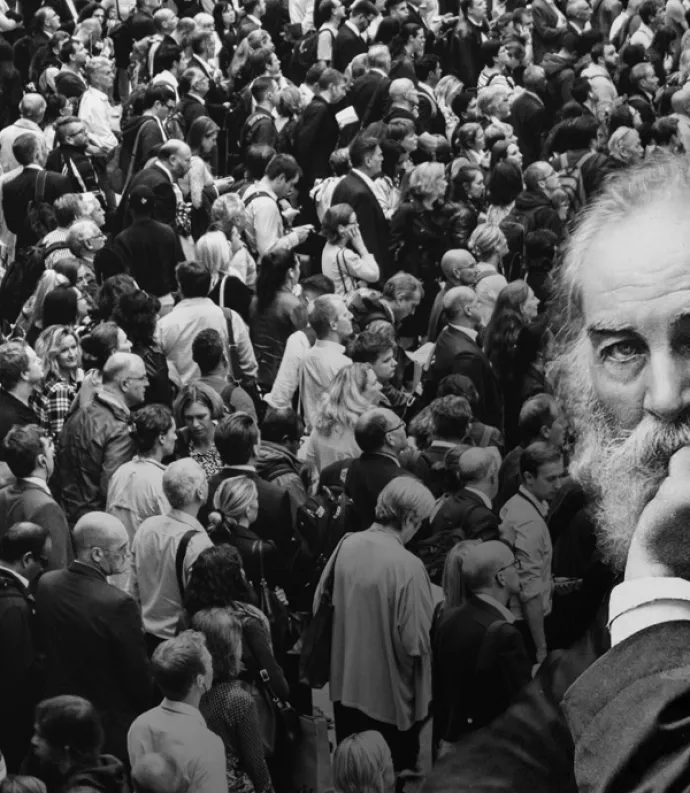 Whitman over a crowd