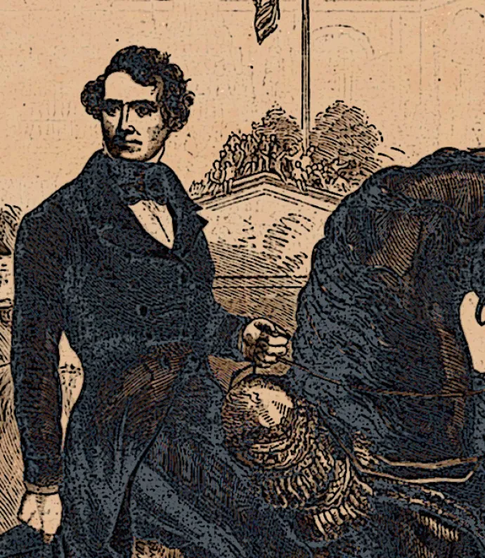 Franklin Pierce on horseback