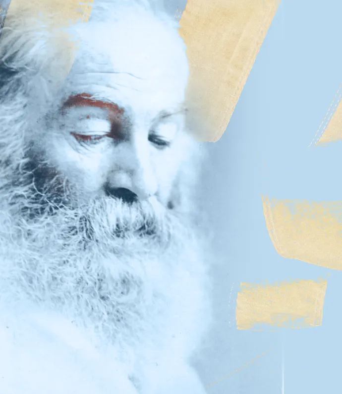 Whitman in 3/4 profile.