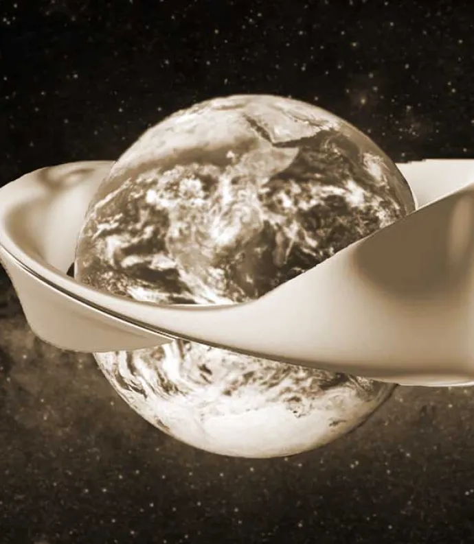 Earth with a mobius strip around it