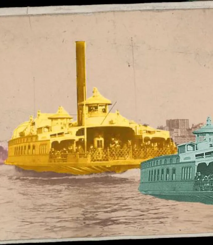 Ferry-boats in the water