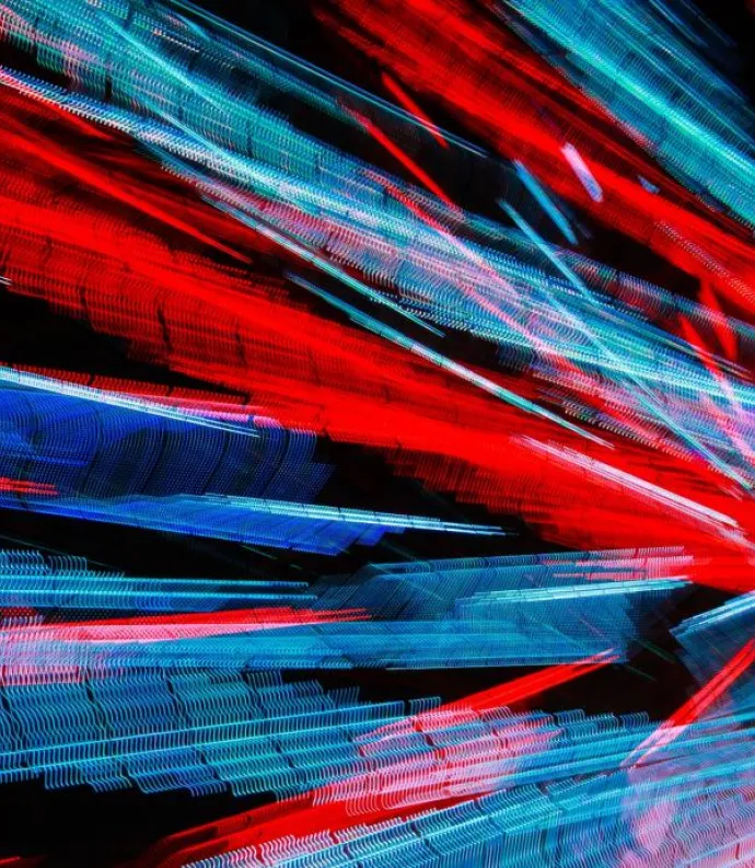 abstract red and blue light streaks